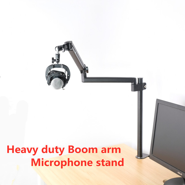 Factory Private Model Aluminium Alloy Microphone Desktop Stand Boom Arm 360 Degree Rotating Heavy Duty Shock Mounting Bracket