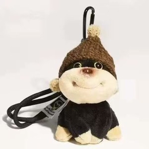 Lindo Peluche de Perrito con Cara Hinchada, Colgante con Sombrero de Abeja, Muñeco de Peluche para Decoración de Bolsos, Llavero - Product Image 3