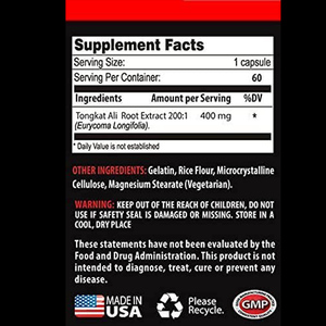 Capsules organiques de Tongkat Ali, eurycome, Longifolia, Tongkat, extrait de racine d'ali, prend en charge l'endurance et l'énergie - Product Image 2
