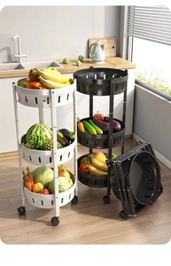 Chariot de <span class=keywords><strong>rangement</strong></span> de <span class=keywords><strong>cuisine</strong></span> mobile rotatif multicouche Vente en gros Stockage de légumes et de fruits Support de <span class=keywords><strong>rangement</strong></span> de <span class=keywords><strong>cuisine</strong></span> carré rond - Product Image 4