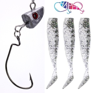Vente en gros 15g/25g appâts de natation en plastique appâts artificiels leurres de pêche en eau salée <span class=keywords><strong>Black</strong></span> Bass <span class=keywords><strong>Minnow</strong></span> leurre souple avec <span class=keywords><strong>tête</strong></span> <span class=keywords><strong>plombée</strong></span> - Product Image 4