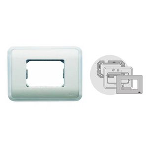 Placa de 3 módulos estrechos en color marfil, ideal para instalaciones eléctricas y diversas aplicaciones decorativas. - Product Image 1