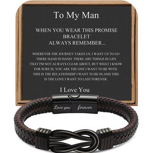 Cadeaux d'anniversaire pour fils de la part de maman, cadeaux de la Saint-Valentin pour fils, bracelets en cuir pour fils, bracelets noués, bijoux - Product Image 5
