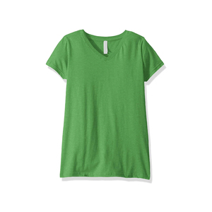 T-shirt décontracté pour femme à col en V avec poche poitrine, 100 % coton uni, manches courtes, séchage rapide et respirant, option logo personnalisé - Product Image 1