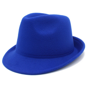 Sombrero Fedora de Color Sólido, Poliéster, Forma de Campana, Ala Pequeña, Unisex, Estilo Retro, Sombrero de Jazz, Sombrero Vaquero Occidental - Product Image 1