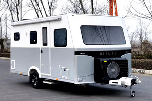 Caravane mobile OEM remorquable homologuée pour la route, en acier inoxydable, étanche, pour 4 personnes, idéale pour les vacances, les week-ends et les expéditions en plein air - Product Image 4