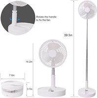 Nouveau ventilateur électrique multifonctionnel Rechargeable 3600mah Mini plancher télescopique pliant à faible bruit ventilateur d'été refroidissement pour la maison