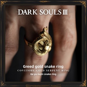 Starforged Dark Souls <span class=keywords><strong>III</strong></span> Game Merchandise Greedy Golden Glass <span class=keywords><strong>Snake</strong></span> Ring Unisex Bandai en stock - Product Image 5