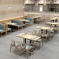 Ensemble de canapés modernes avec pieds de table en fer, plateau de table en panneau ignifuge, ensemble de mobilier de restaurant en bois, banquette de restaurant en cuir vert