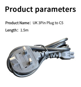 Cordon d'alimentation C5 3 broches UK 1.5M 0.75mm ² Pvc en cuivre pur pour équipement médical certifié sécurité britannique qualité supérieure en stock maintenant - Product Image 4