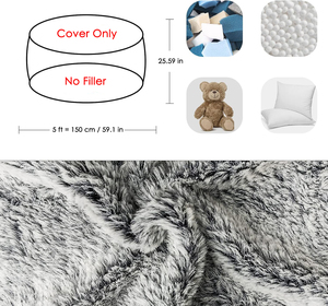 ชุดโซฟาผ้ากำมะหยี่หรูหรา พร้อมปลอกบีนแบ็ก 7 ฟุต 2 in 1 ไม่มีไส้ใน ปลอกสำหรับผู้ใหญ่เท่านั้น เก้าอี้เกมมิ่งตามหลักสรีรศาสตร์ สีเทา ขนาดใหญ่พิเศษ ให้ความอบอุ่น - Product Image 4