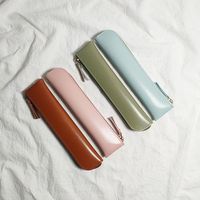 Étuis à crayons vintage en cuir PU, sacs à crayons créatifs à fermeture éclair, porte-stylos pour étudiants, fournitures scolaires Kawaii
