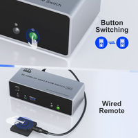   Commutateur KVM DP (2 entrées, 3 sorties) : KVM hybride permettant à 2 ordinateurs de partager un clavier, une souris et 3 moniteurs.