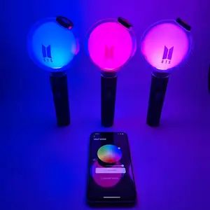 Oem biểu tượng tùy chỉnh Kpop quân đội bom Ver 3 phiên bản đặc biệt ứng dụng điều khiển LED thanh ánh sáng đầy màu sắc Glow Wand Baton Stick cho buổi hòa nhạc