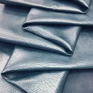 Dark Blue Oil Waxed Goat Leather Emerald Light Series Pattern top layer goat leather Genuine Leather 700#