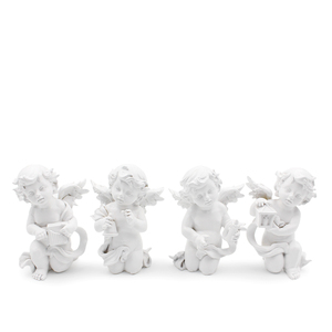 Ornamento de poliresina guitarra arte estatua de querubín pequeña resina deco violín estatuillas de ángeles - Product Image 1