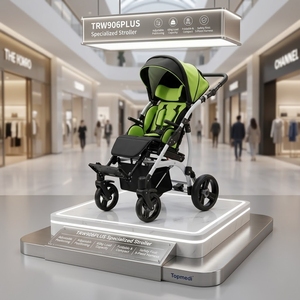Leichter, faltbarer, adaptiver Kinderrollstuhl mit 5-Punkt-Gurt, neigbarer Baby-Buggy, CP-Rollstuhl für Kinder - Product Image 1