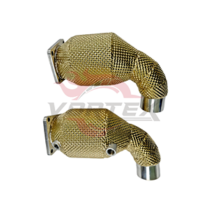 ท่อลง Vortex SS304 แบบไหลสูงสำหรับ Porsche 911 997.2 Turbo S 3.8L พร้อมแผ่นกันความร้อนสีทองในตัว ระบบไอเสียสมรรถนะสูง - Product Image 5