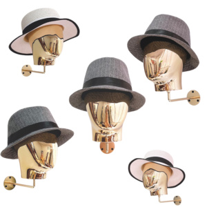 Vente en gros de tête de mannequin femme or Cheveux humains casquettes affichage tête de mannequin à montage mural <span class=keywords><strong>chauve</strong></span> pour chapeau - Product Image 1