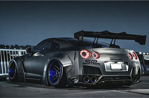 Nouveau kit d'aileron arrière en fibre de carbone ZHONGHONG avec support pour Nissan GT-R R35 09-18 Style large - Product Image 3