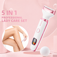 DOODA Rasoir Électrique 5-en-1 pour Femme, Épilateur Visage et Corps, Tondeuse Beauté Électrique pour Usage Domestique, Certifié CE, Rose