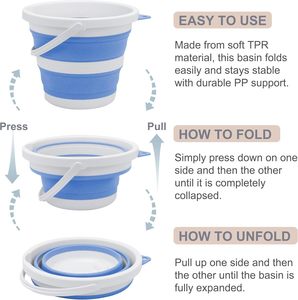 Seau pliable en plastique avec couvercle, capacité 10-15L, écologique, étanche, pour la pêche, la plage, la maison et l'extérieur - Product Image 4