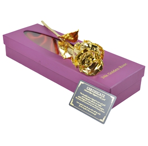Regalo para el Día de San Valentín, Día del Padre, Navidad - Rosa Natural Real con Baño de Oro de 24k, Empaque Ecológico de Lujo para Decoración del Hogar - Product Image 1