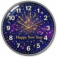 Horloge murale de Thanksgiving, 30 cm, cadran rond en verre imprimé, design automnal, horloges murales pour salon, cuisine, salle à manger