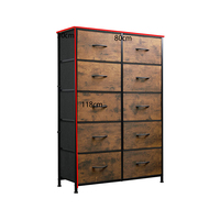 Commode moderne à 10 tiroirs avec coffre amovible en tissu Armoire en bois à prix équitable pour chambre à coucher, salon, maison, meubles en métal