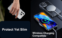 Coque de téléphone portable transparente en TPU+PC, antichoc, magnétique N52, anti-jaunissement pour iPhone 16/17/18promax