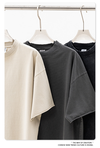 Camiseta de Manga Corta Personalizable de Verano, Estilo Europeo y Americano, 310G, Estilo Desgastado, Estilo Neutral, para Hombre - Product Image 2