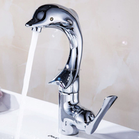 X8664B1BSCR Laiton Matériau Chrome Couleur Pont Monté du Robinet de Bassin Dolphin de Luxe