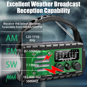 Nouvelle Radio Portable d'Urgence Extérieure 2026 Haute Capacité 20000 mAh avec Fréquence NOAA SW, Recharge Solaire et à Manivelle, Radio <span class=keywords><strong>Internet</strong></span> - Product Image 5