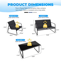 Ensembles de mobilier d'extérieur moderne Vente directe d'usine Bois de rotin avec canapé Table basse en verre pour villa Plage Parc Jardin