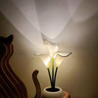 Hochzeitsdekorationen Calla-Lilie Künstliche Blumen Tischlampe Nachttischdeko Kleine Nachtleuchte Beste Freundin Geschenk Stimmungsbeleuchtung Ländliche Atmosphäre