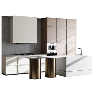 Hiện đại tủ bếp Phật Sơn bán carcase đá cẩm thạch đá tùy chỉnh 304 thép không gỉ bề mặt lưu trữ tủ bếp tùy chỉnh - Product Image 2