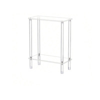 Table basse rectangulaire multi-niveaux en acrylique, style minimaliste moderne, pour salon, table d'appoint de canapé, rangement stable et durable pour aliments