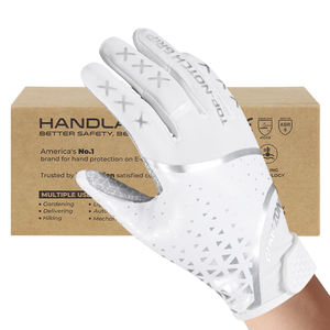 PRI 90 jours Fenêtre Vente en gros <span class=keywords><strong>Gants</strong></span> de football pour jeunes antidérapants blancs <span class=keywords><strong>Gants</strong></span> de football américain imprimés avec logo personnalisé Équipement de sport - Product Image 1