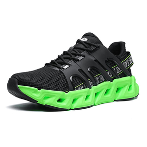 Zapatillas Deportivas de Malla para Hombre, Diseño Transpirable con Estructura Lateral, Forma Geométrica Única, Color Naranja - Product Image 6