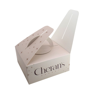 Caja de Papel para Empacar con Asa, Diseño Moderno y Elegante Personalizado, para Croissants, Tartas de Manzana, Pasteles, Cupcakes, Macarons, Rebanadas de Vainilla - Product Image 3