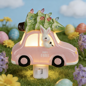 Figurine de lapin mignon pour voiture, lumière de <span class=keywords><strong>nuit</strong></span> LED festive pour Pâques, lumière de <span class=keywords><strong>nuit</strong></span> en résine pour voiture, lapin de Pâques - Product Image 2