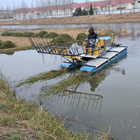 Bateau de nettoyage de rivière amphibie avec ponton flottant, vente chaude directe usine Chine