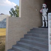 Lembaran Batu Alam Travertine Ultra Tipis Fleksibel Foshan, Dapat Dibengkokkan untuk Pelapis Plafon