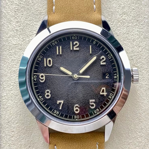 Montre mécanique de 40 mm, bracelet en acier inoxydable de haute qualité, mouvement 330, bracelet en cuir business, verre de 20 mm - Product Image 1