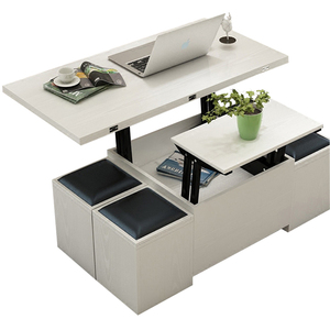 Hiện Đại Phong Cách Tối Giản Bằng Gỗ Trắng Vuông Có Thể Gập Lại Bàn Cà Phê - Product Image 5