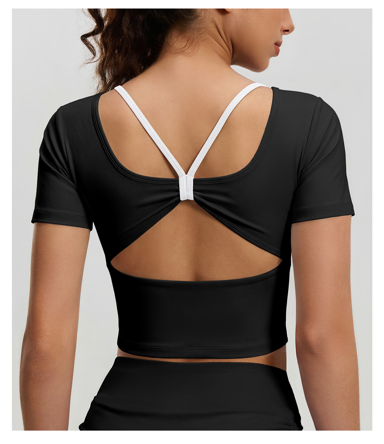 Women's Plus Size Eco-Friendly Four-Way Stretch Fitness Yoga Seamless Breathable Solid Color T-Shirt Short Sleeve Sexy Top