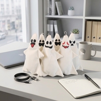 Pendentif en peluche TikTok Star Ghost chantant et dansant, enregistrable, avec mouvements lumineux, en maille super douce pour le soulagement du stress