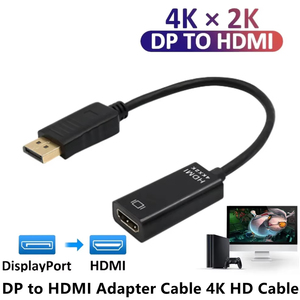 Convertisseur DP vers HDTV Mâle vers Femelle 4K DisplayPort HD-MI Câble Adaptateur OTG Commutateur Vidéo 1080P pour Ordinateur Portable Moniteur Caméra - Product Image 5