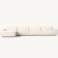 Canapé modulaire de salon en tissu microfibre blanc, design moderne et simple, de haute qualité, respectueux de l'environnement, pour hôtel