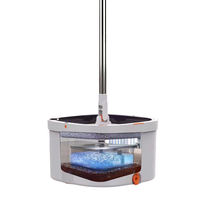 Système de nettoyage de sols à essorage facile, serpillière rotative à 360° °   Système de seau essoreur pour sols en bois dur, carrelage et stratifié